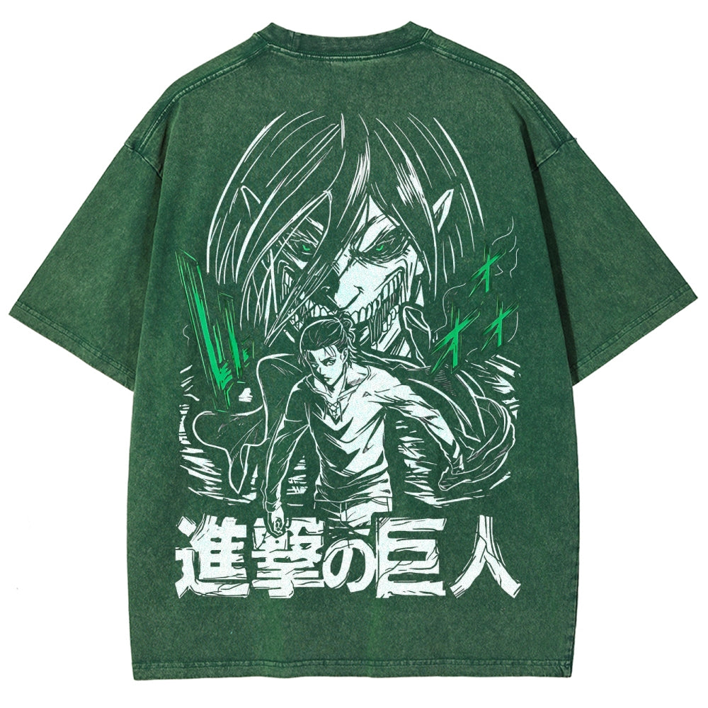 Attack On Titan Unisex Fit Washed T-Shirt 2503000064