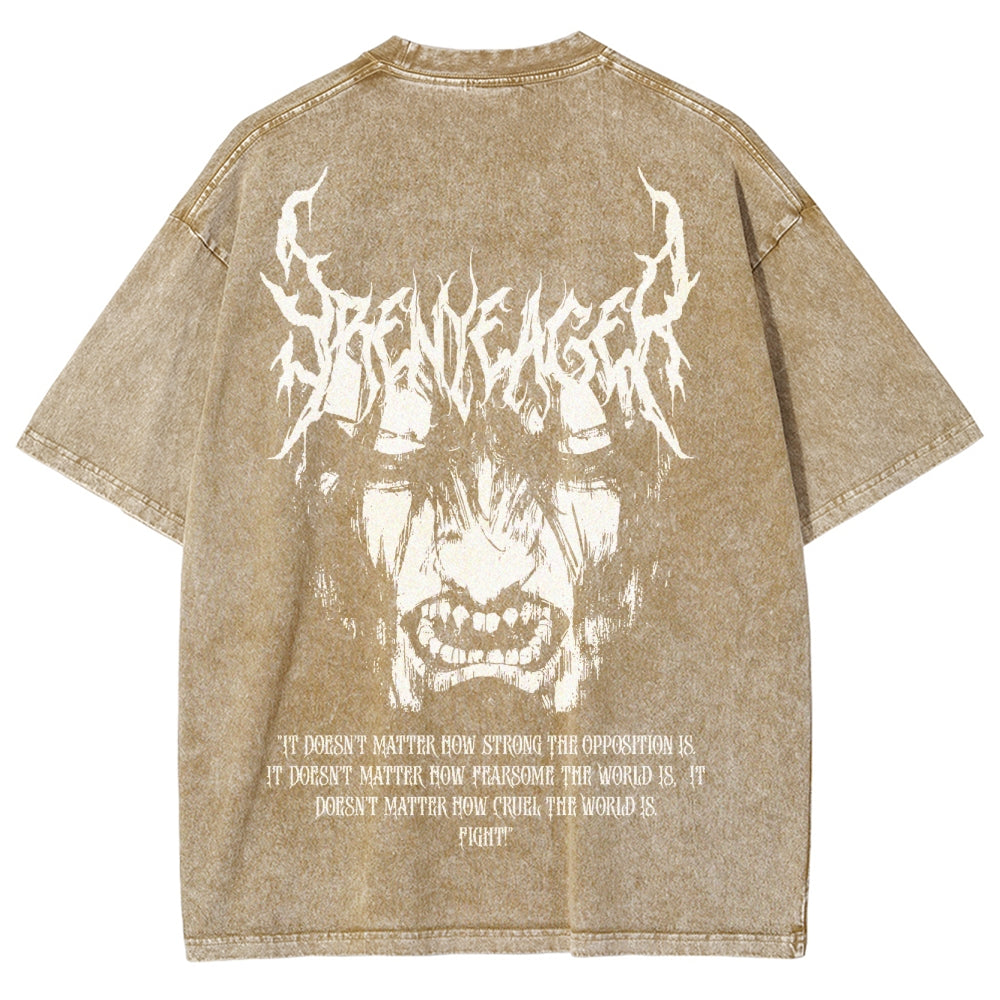 Attack On Titan Unisex Fit Washed T-Shirt 2503000069