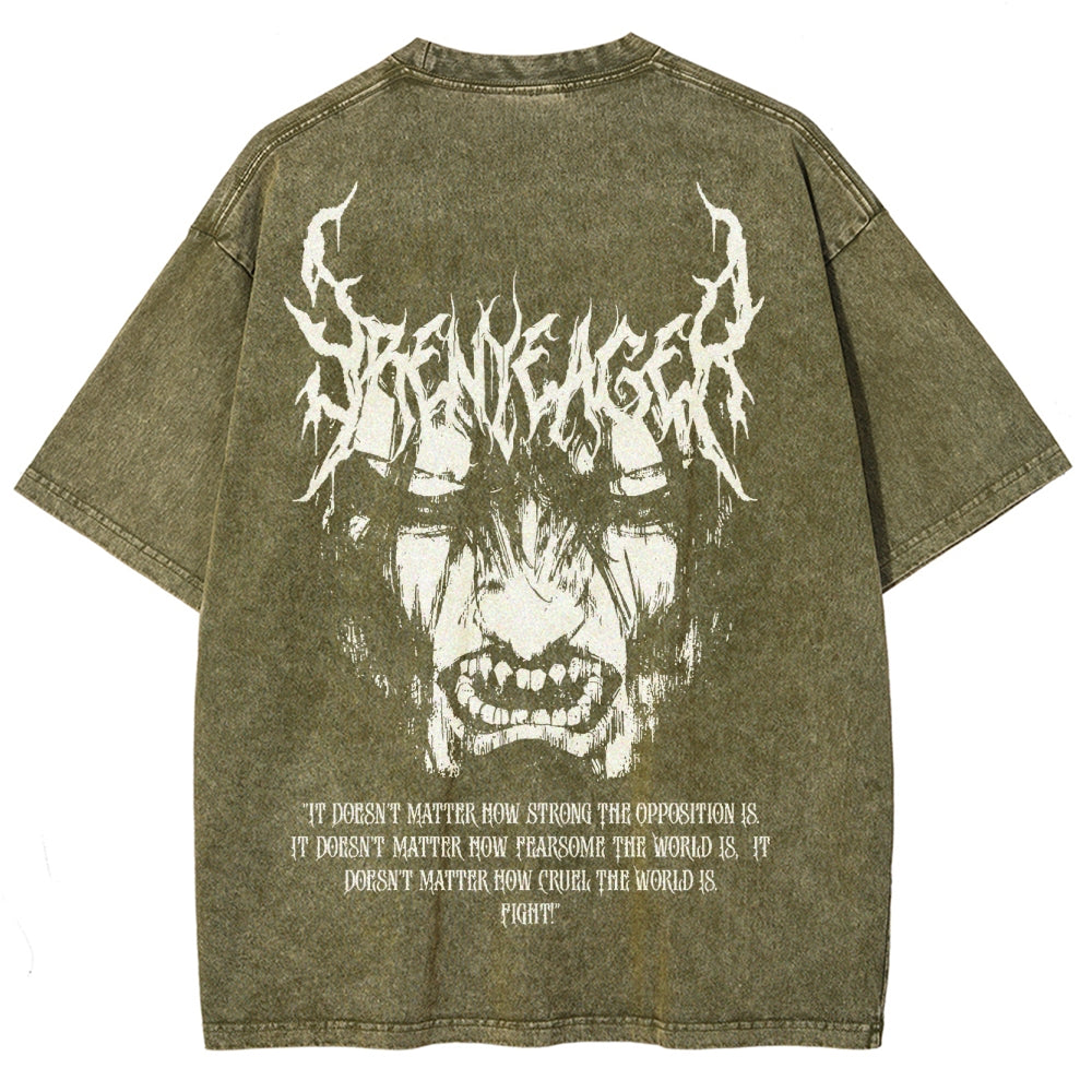 Attack On Titan Unisex Fit Washed T-Shirt 2503000069