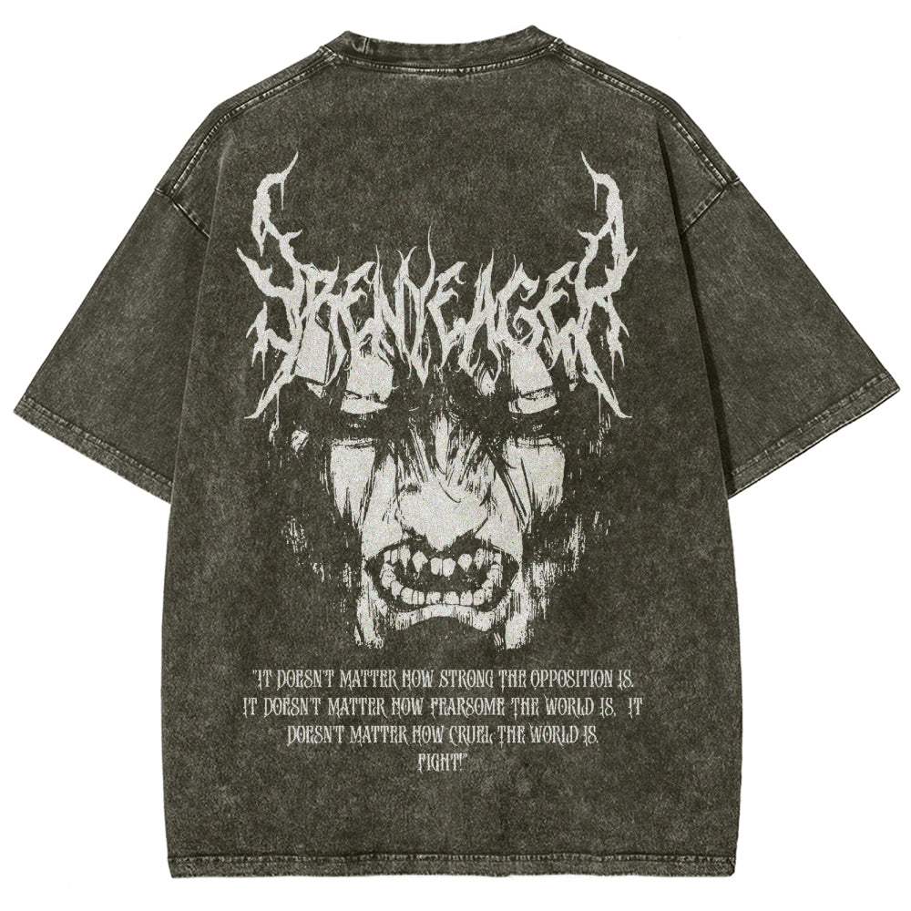 Attack On Titan Unisex Fit Washed T-Shirt 2503000069