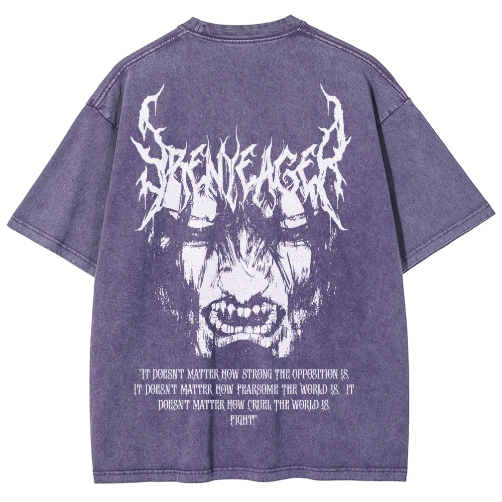 Attack On Titan Unisex Fit Washed T-Shirt 2503000069