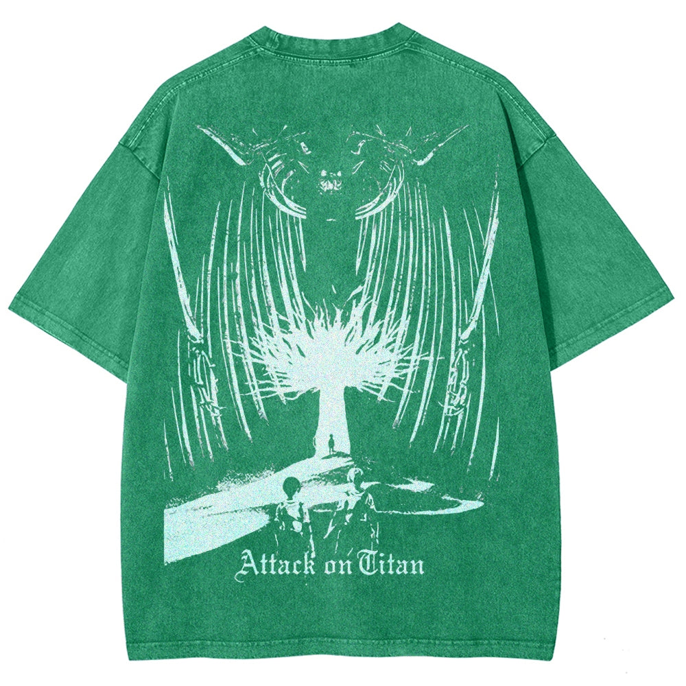 Attack On Titan Unisex Fit Washed T-Shirt 2503000071