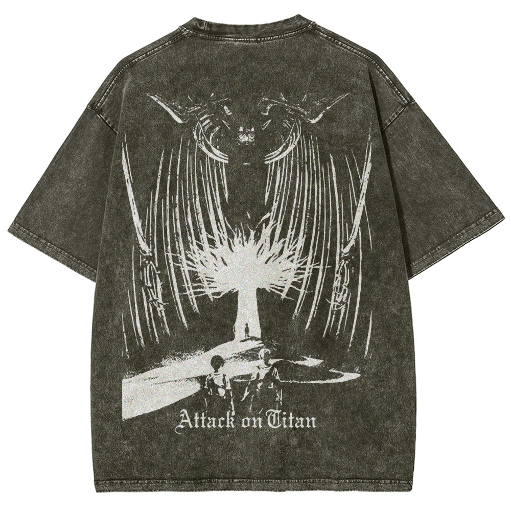 Attack On Titan Unisex Fit Washed T-Shirt 2503000071