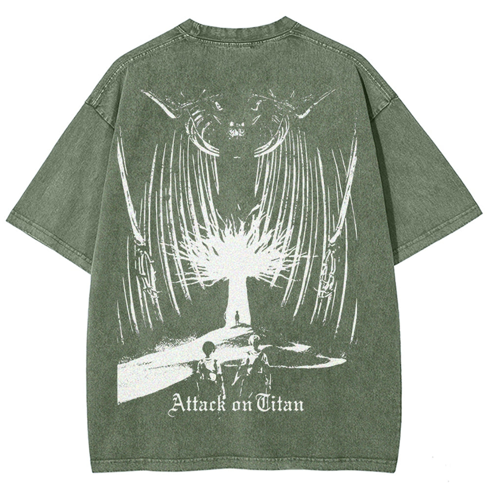Attack On Titan Unisex Fit Washed T-Shirt 2503000071