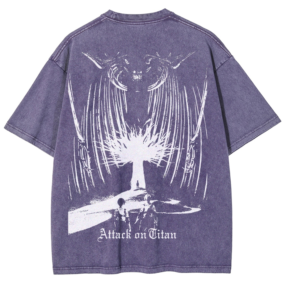 Attack On Titan Unisex Fit Washed T-Shirt 2503000071