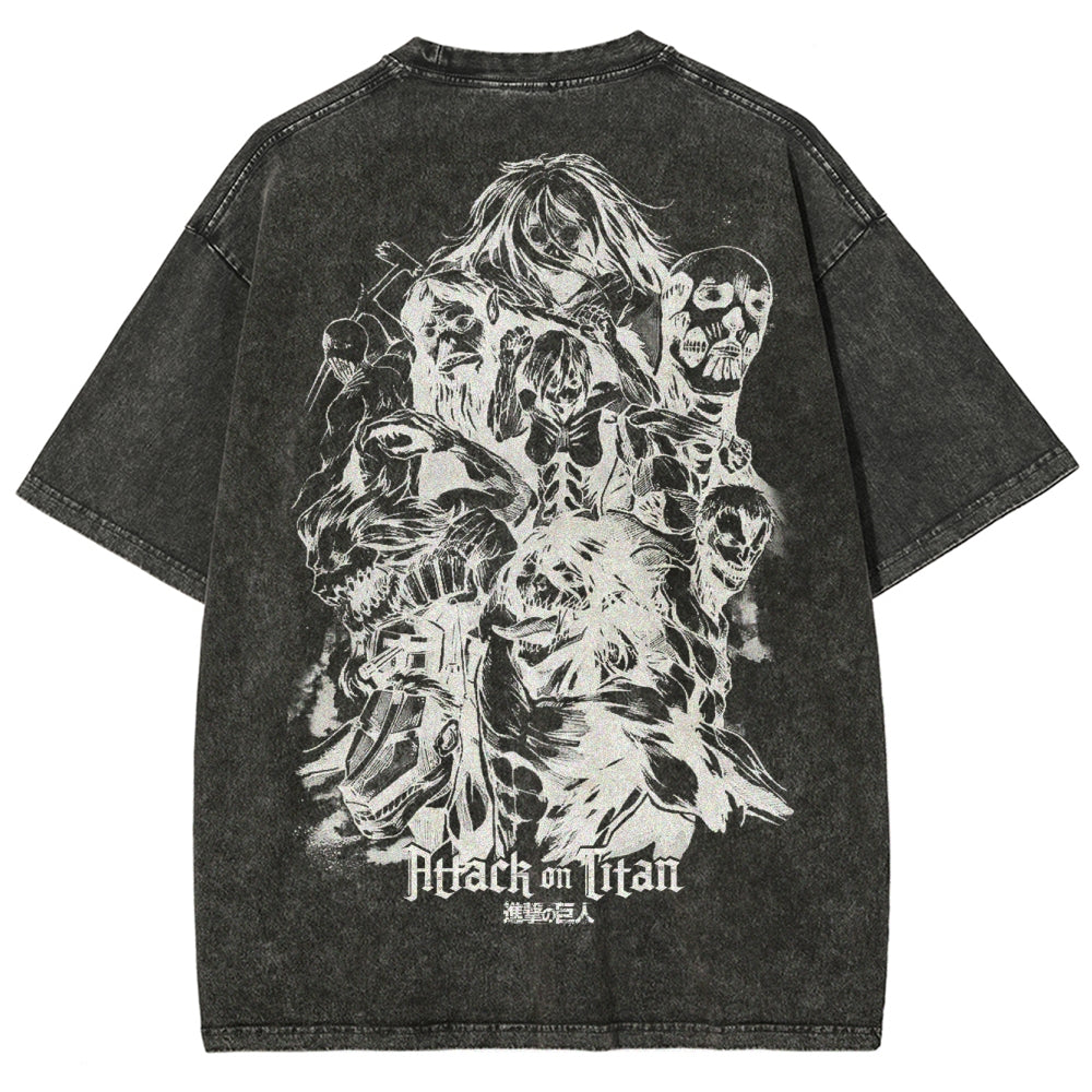 Attack On Titan Unisex Fit Washed T-Shirt 2503000103