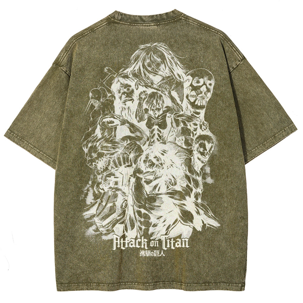Attack On Titan Unisex Fit Washed T-Shirt 2503000103