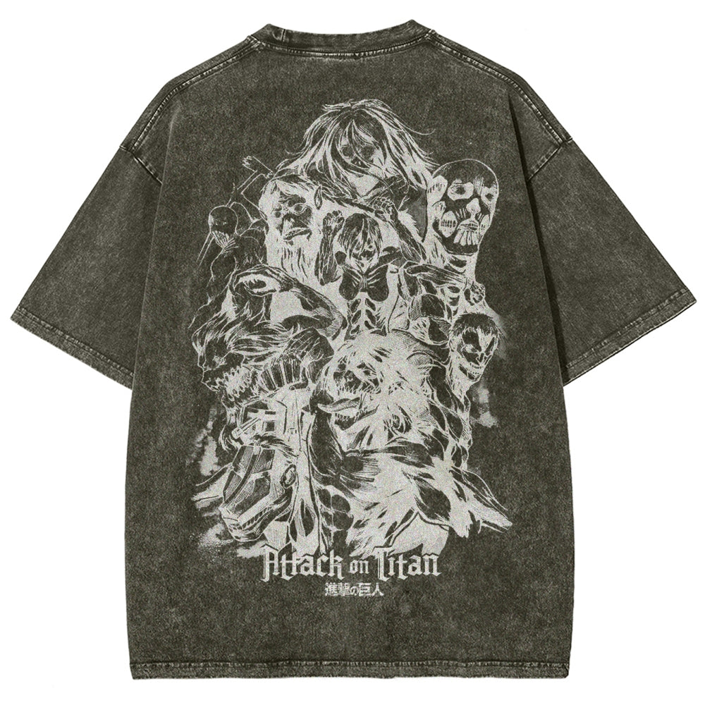 Attack On Titan Unisex Fit Washed T-Shirt 2503000103