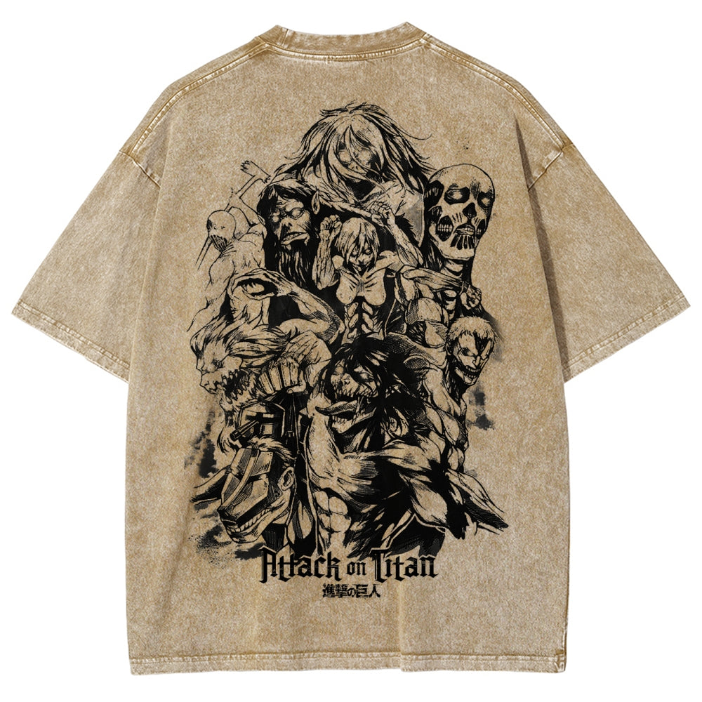 Attack On Titan Unisex Fit Washed T-Shirt 2503000103