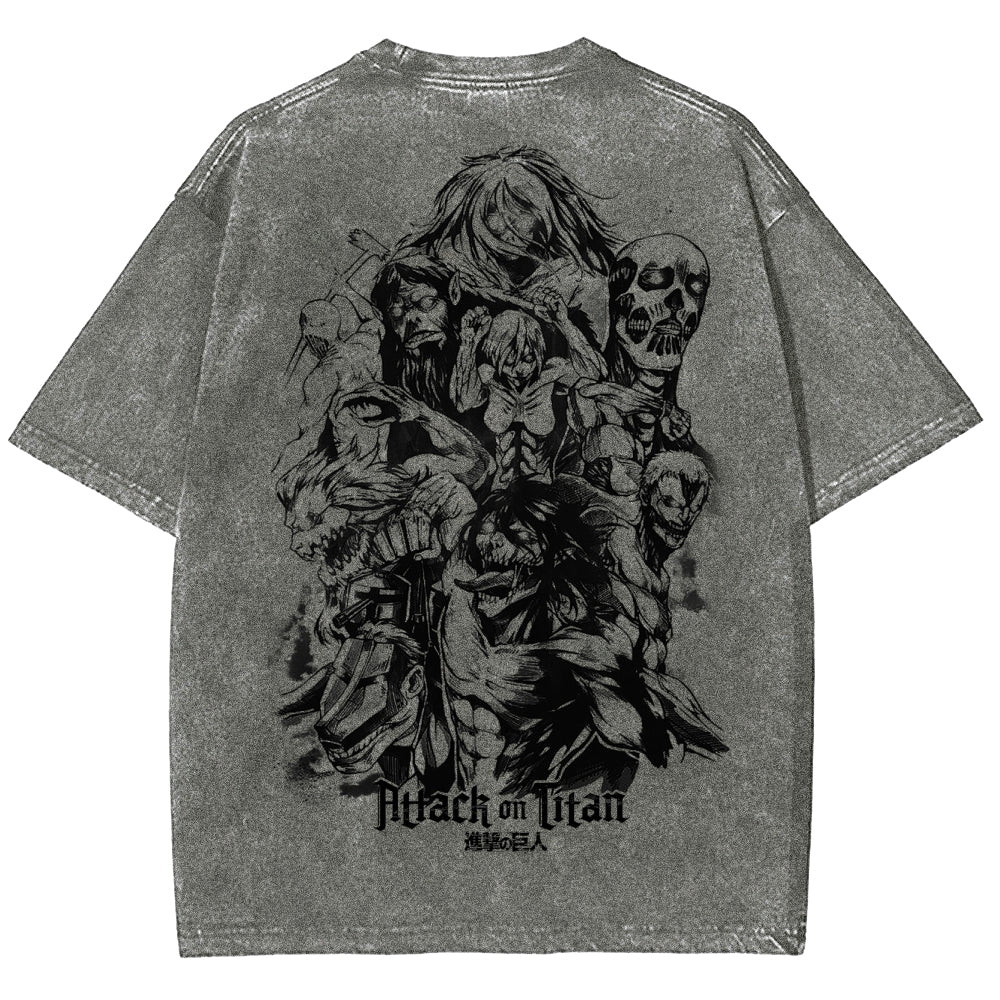 Attack On Titan Unisex Fit Washed T-Shirt 2503000103