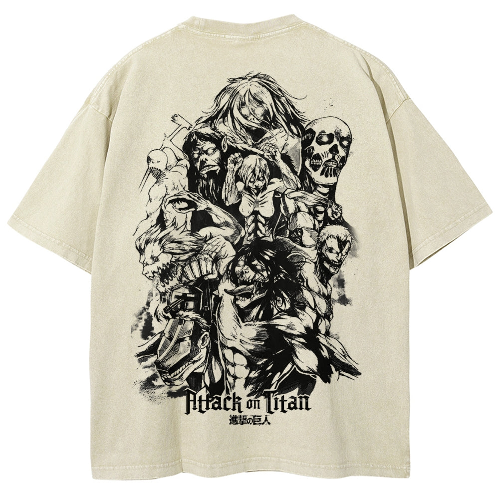 Attack On Titan Unisex Fit Washed T-Shirt 2503000103