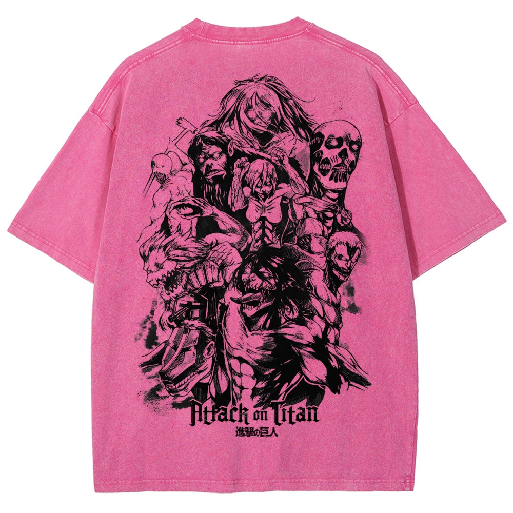 Attack On Titan Unisex Fit Washed T-Shirt 2503000103