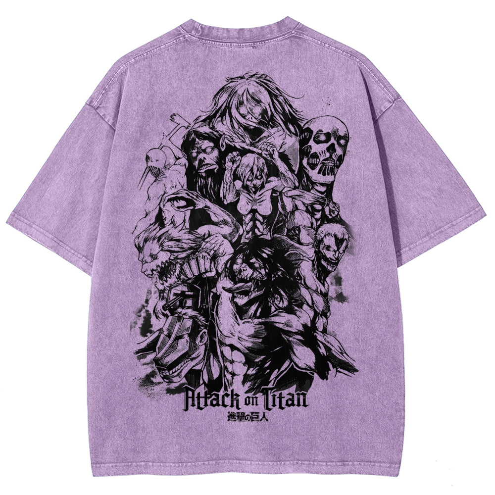Attack On Titan Unisex Fit Washed T-Shirt 2503000103
