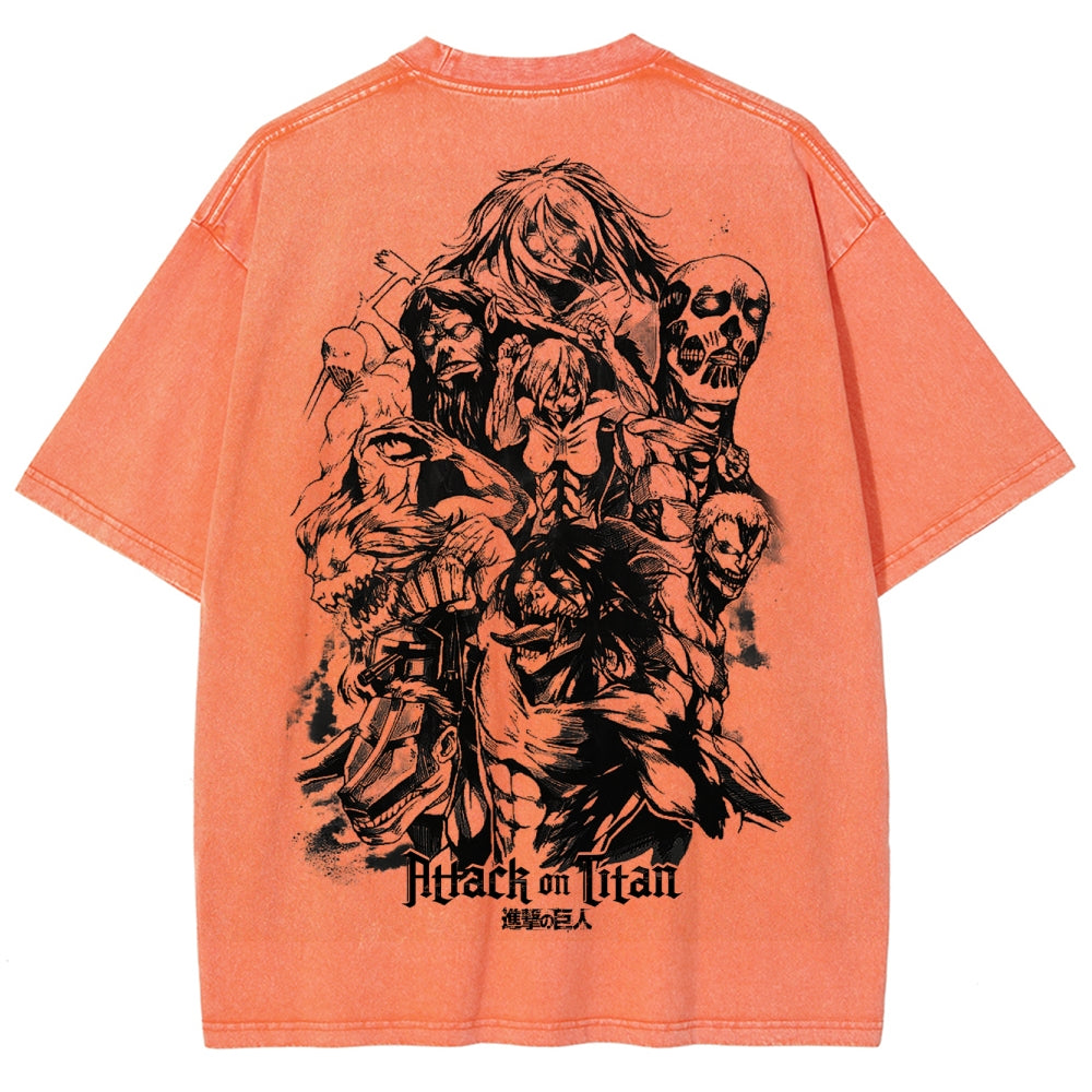 Attack On Titan Unisex Fit Washed T-Shirt 2503000103