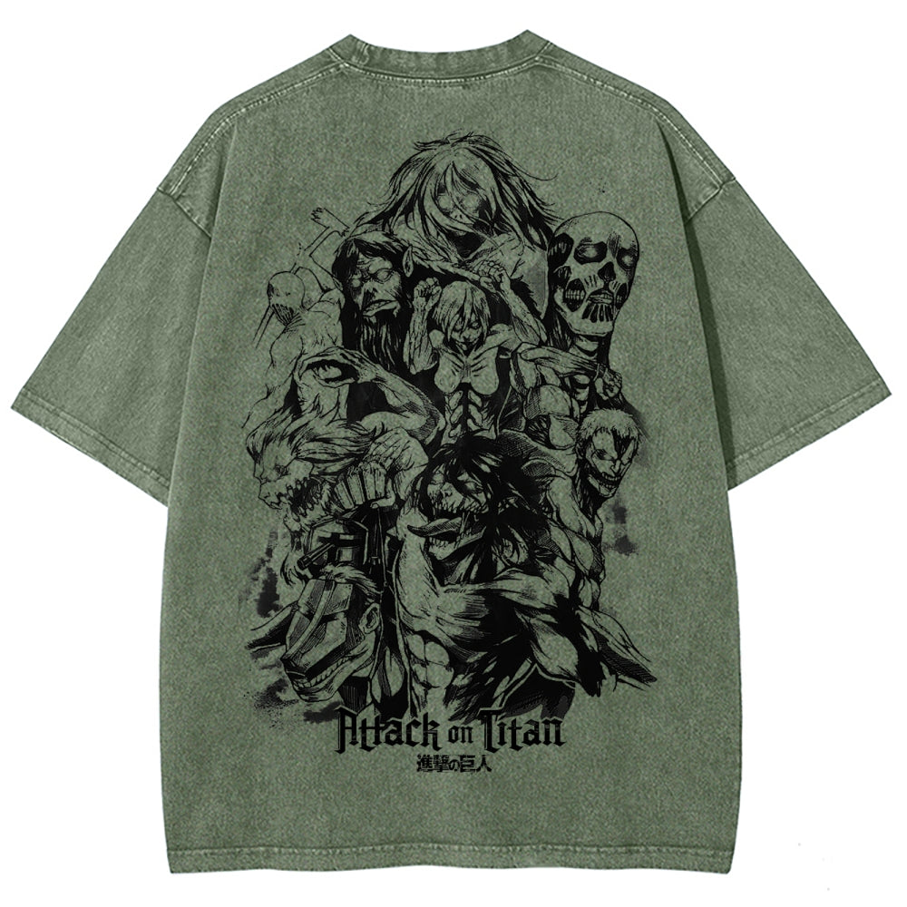 Attack On Titan Unisex Fit Washed T-Shirt 2503000103