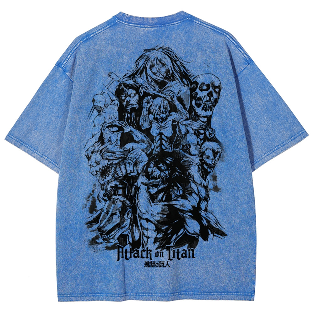 Attack On Titan Unisex Fit Washed T-Shirt 2503000103
