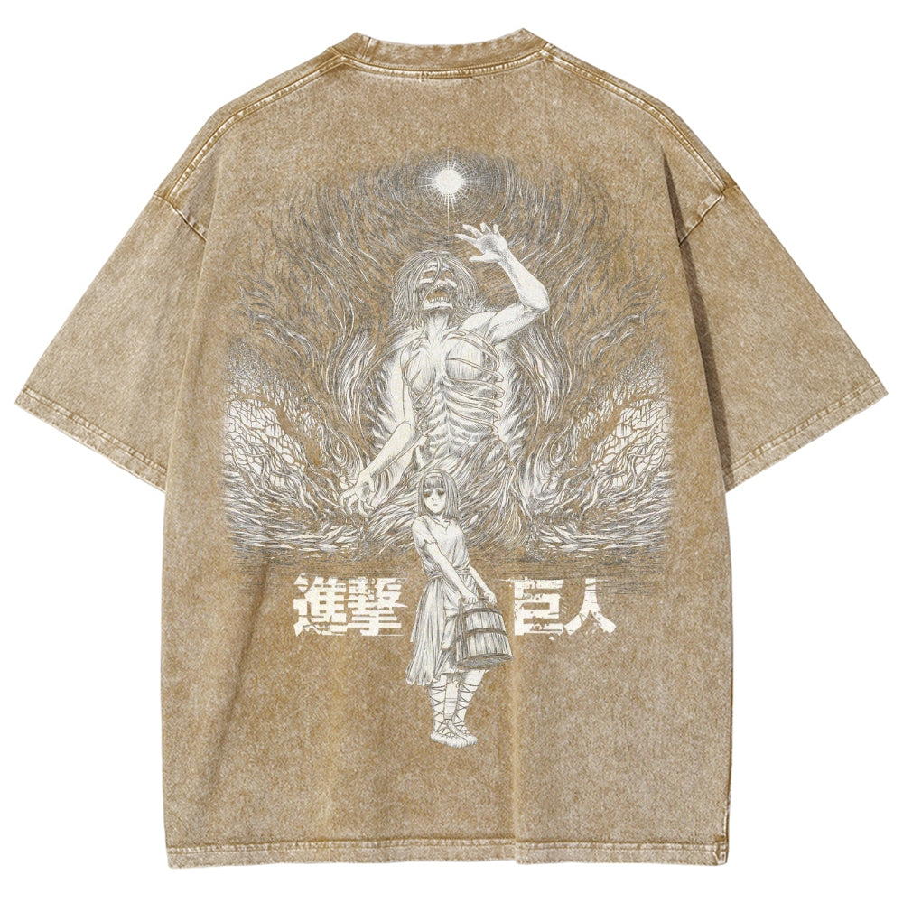 Attack On Titan Unisex Fit Washed T-Shirt 2503000111