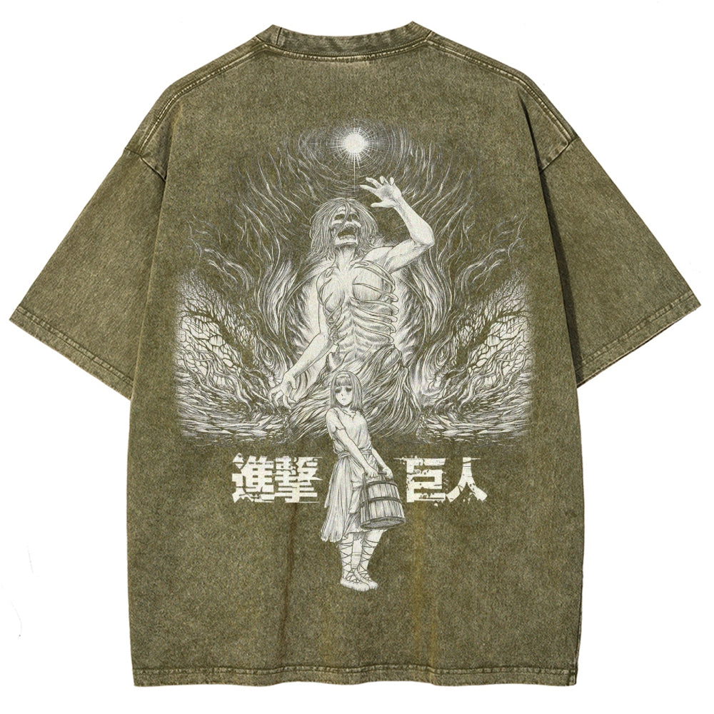 Attack On Titan Unisex Fit Washed T-Shirt 2503000111