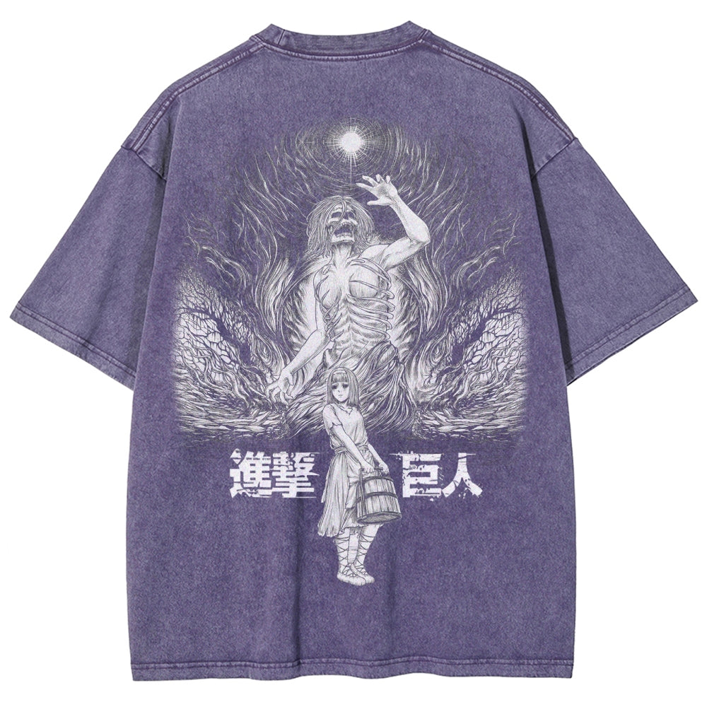 Attack On Titan Unisex Fit Washed T-Shirt 2503000111