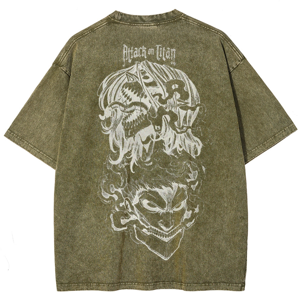 Attack On Titan Unisex Fit Washed T-Shirt 2503000118