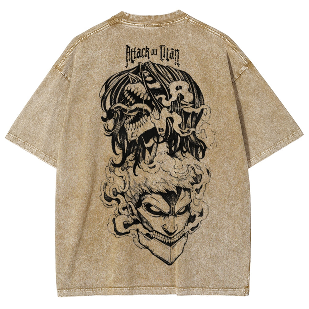 Attack On Titan Unisex Fit Washed T-Shirt 2503000118