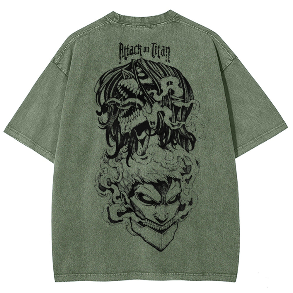 Attack On Titan Unisex Fit Washed T-Shirt 2503000118