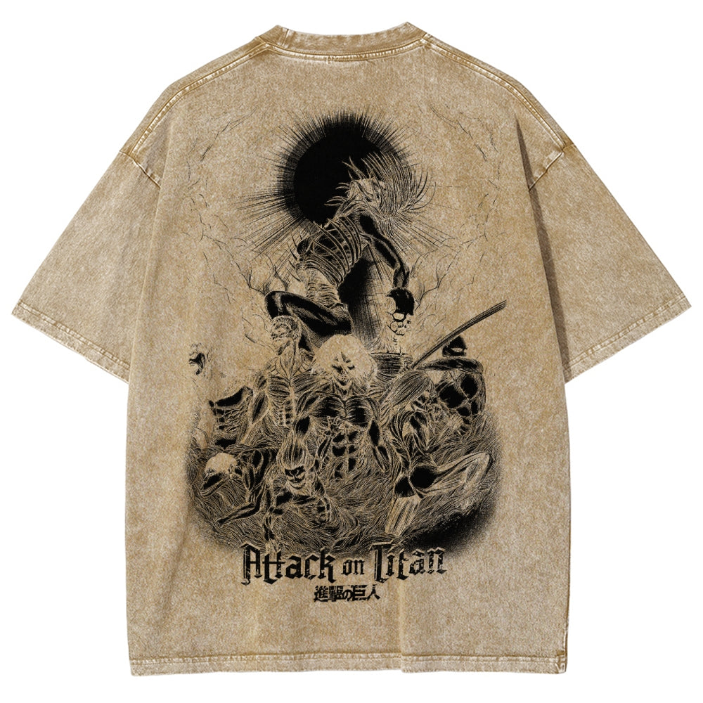 Attack On Titan Unisex Fit Washed T-Shirt 2503000122