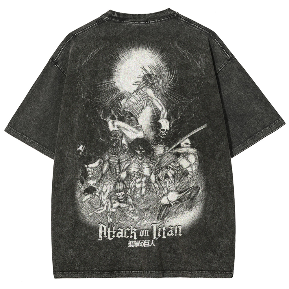 Attack On Titan Unisex Fit Washed T-Shirt 2503000122