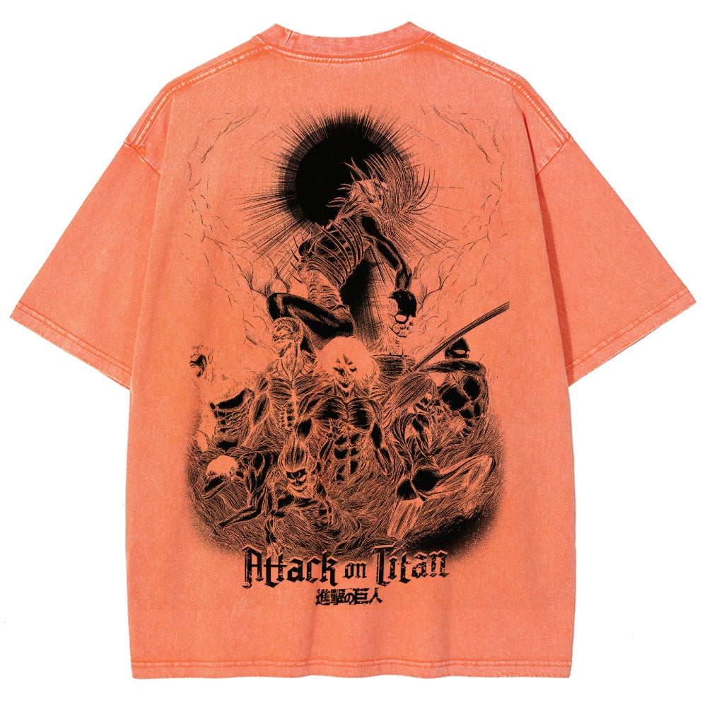 Attack On Titan Unisex Fit Washed T-Shirt 2503000122