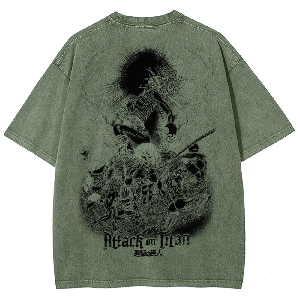 Attack On Titan Unisex Fit Washed T-Shirt 2503000122