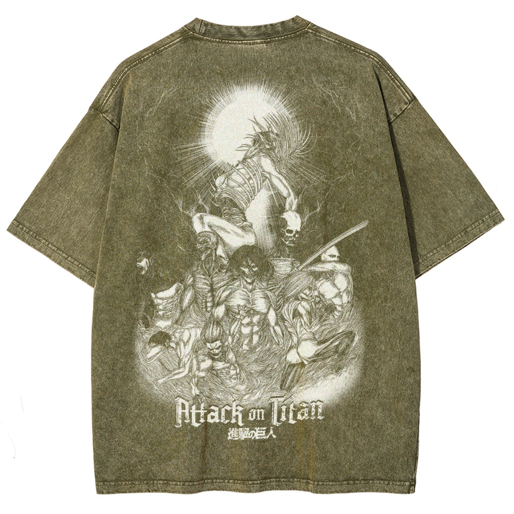 Attack On Titan Unisex Fit Washed T-Shirt 2503000122
