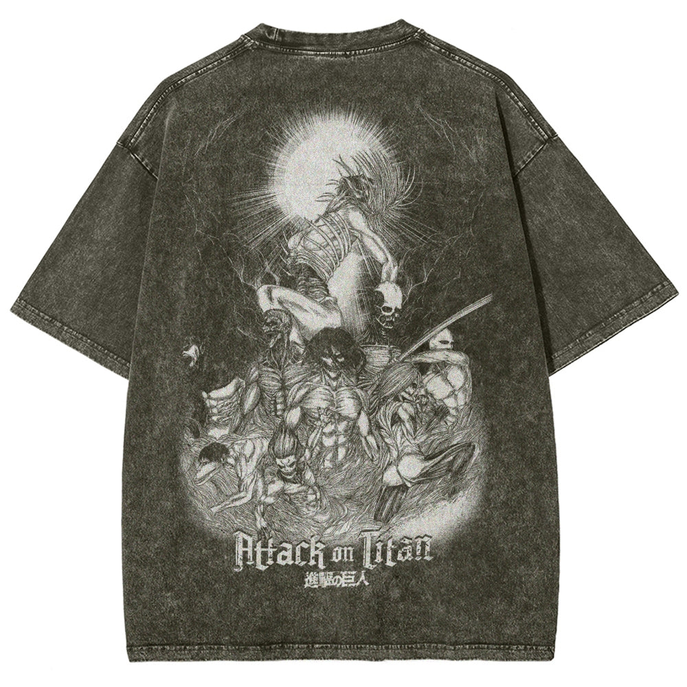 Attack On Titan Unisex Fit Washed T-Shirt 2503000122