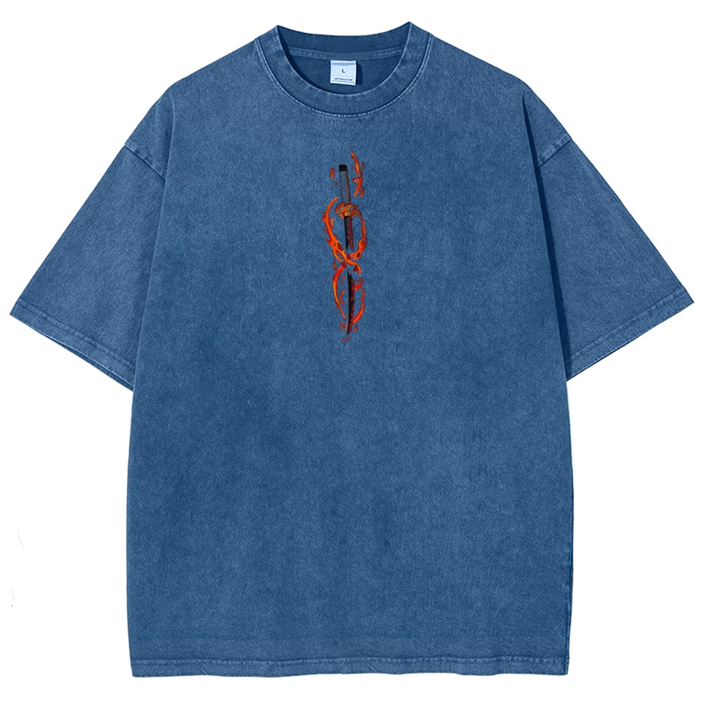 Demon Slayer Unisex Fit Washed T-Shirt 2503005405