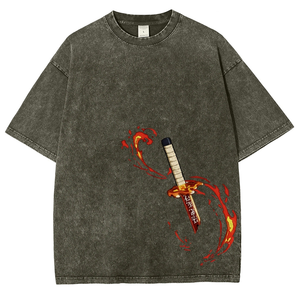 Demon Slayer Unisex Fit Washed T-Shirt 2503005427