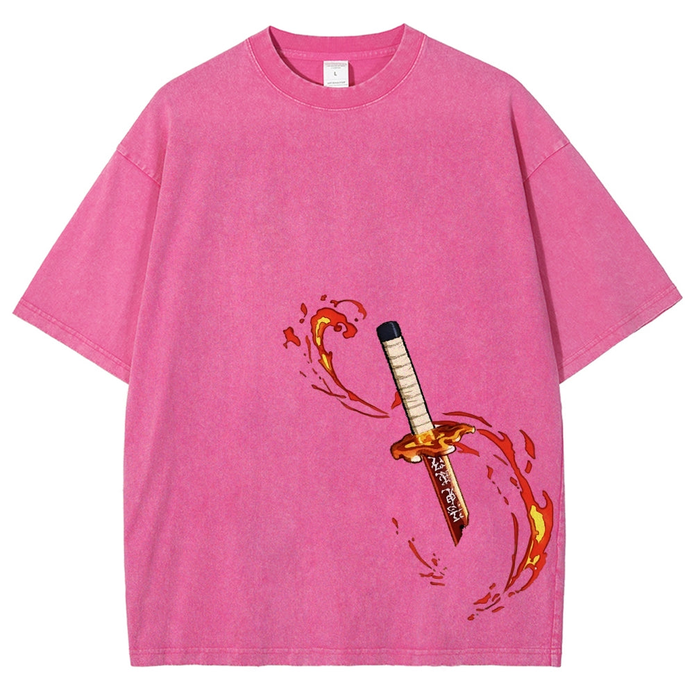 Demon Slayer Unisex Fit Washed T-Shirt 2503005427