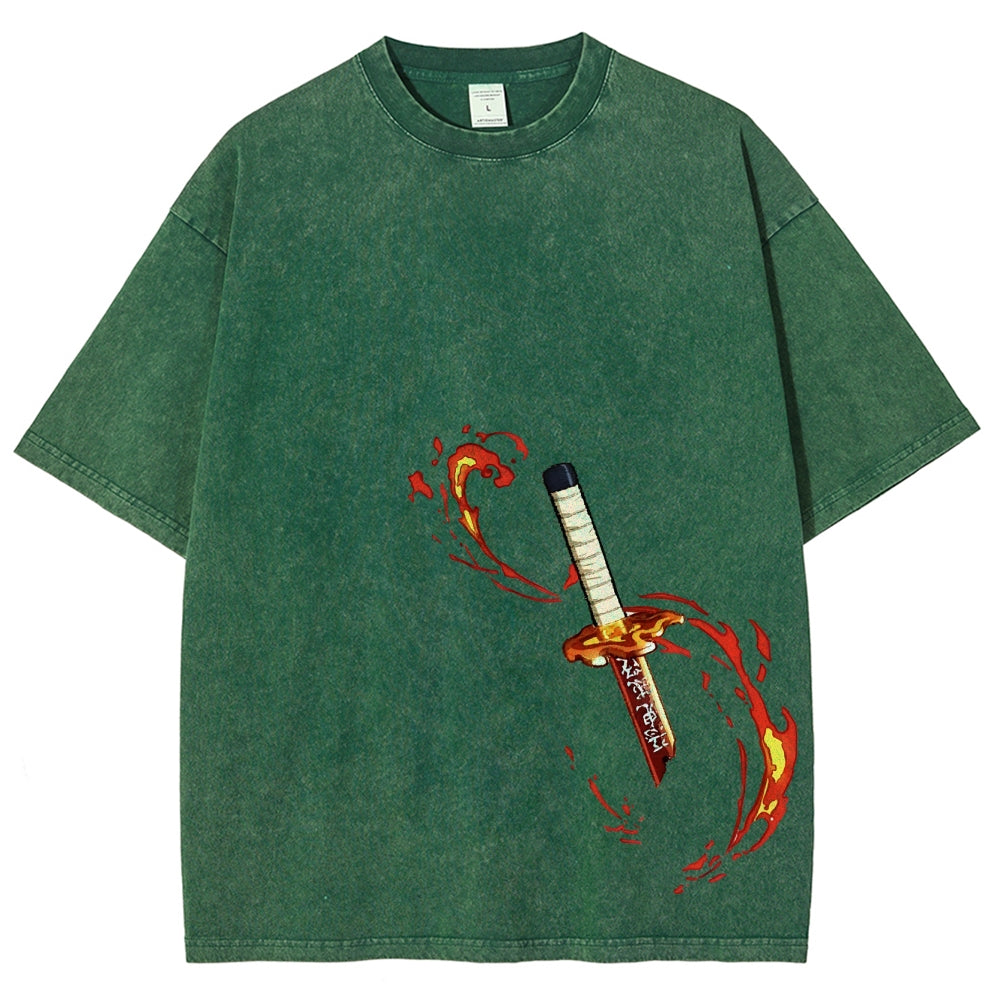Demon Slayer Unisex Fit Washed T-Shirt 2503005427