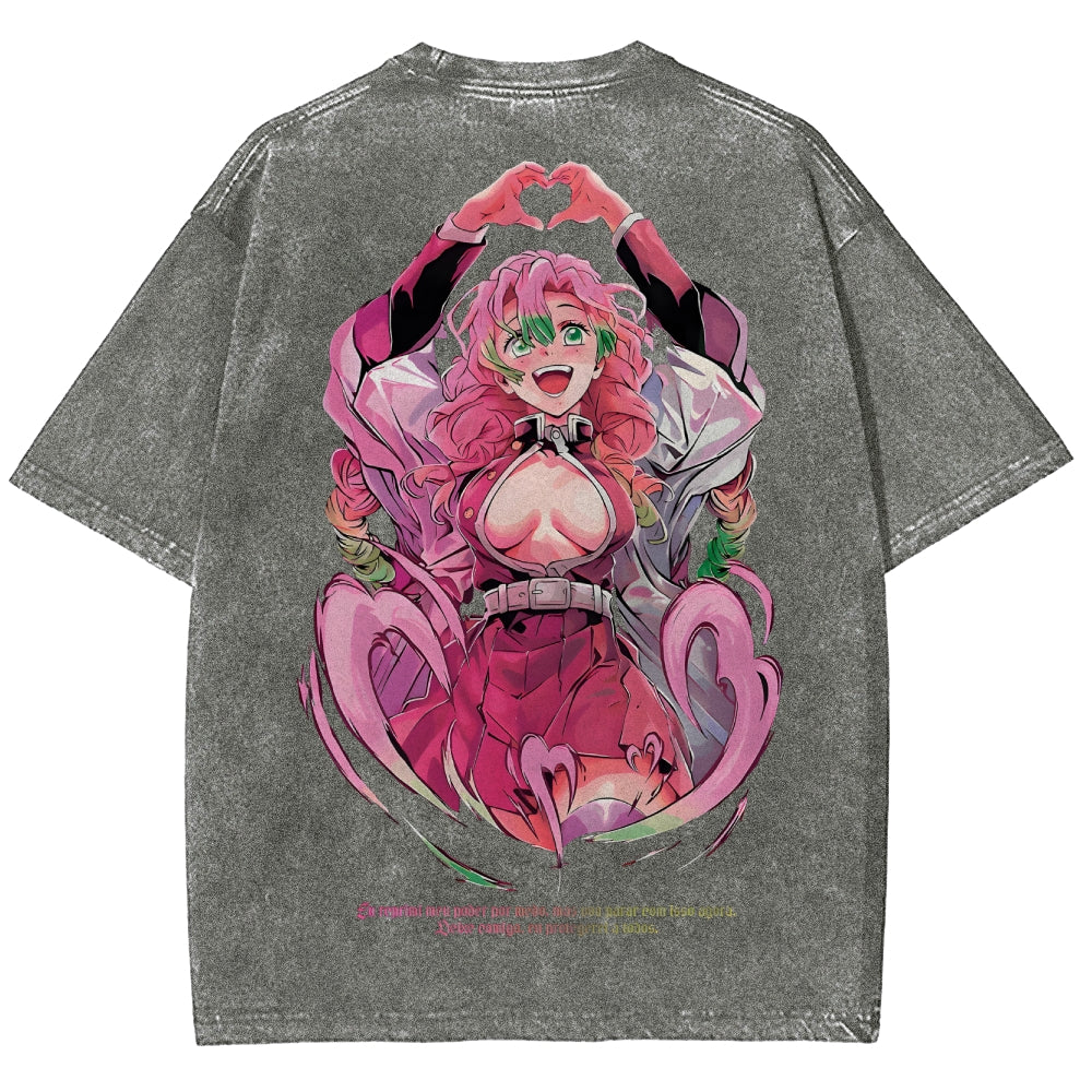 Demon Slayer Mitsuri Kanroji Unisex Fit Washed T-Shirt 2504004048