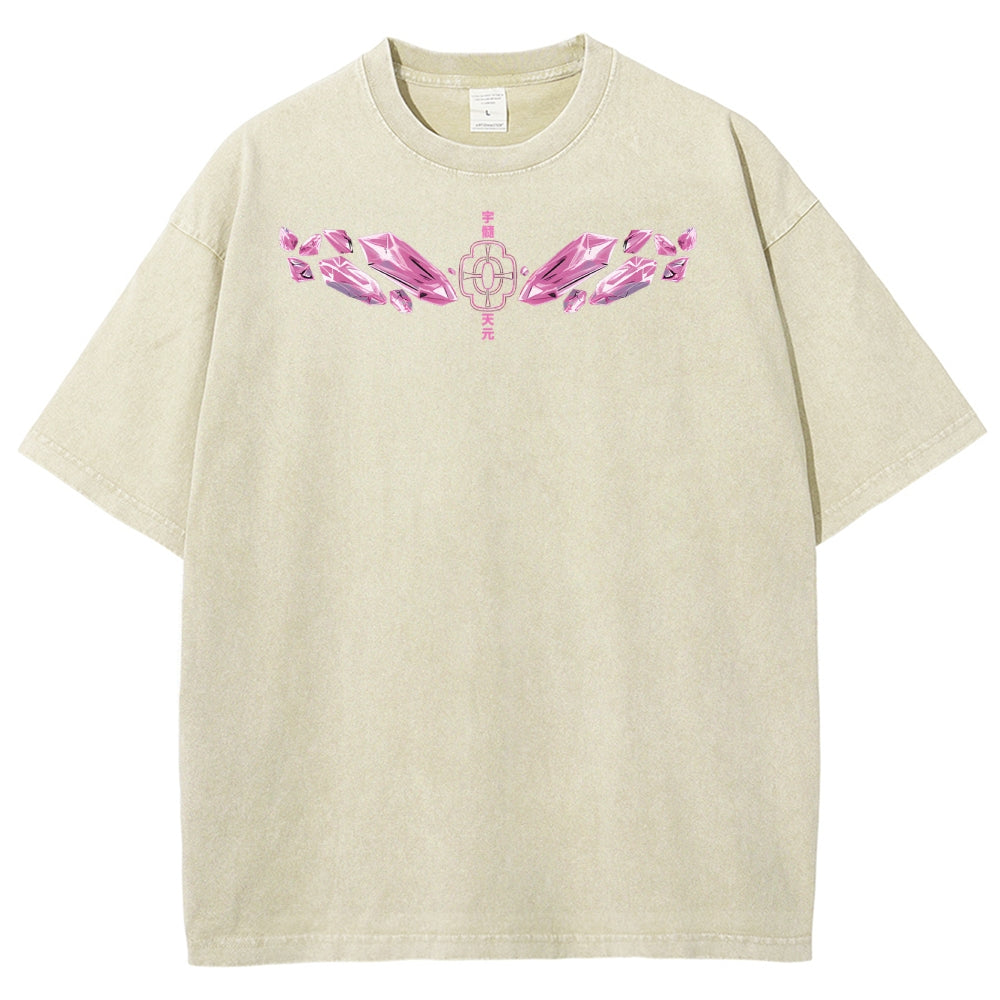 Gurren lagann Demon Slayer Uzui Tengen Unisex Fit Washed T-Shirt 2504004051
