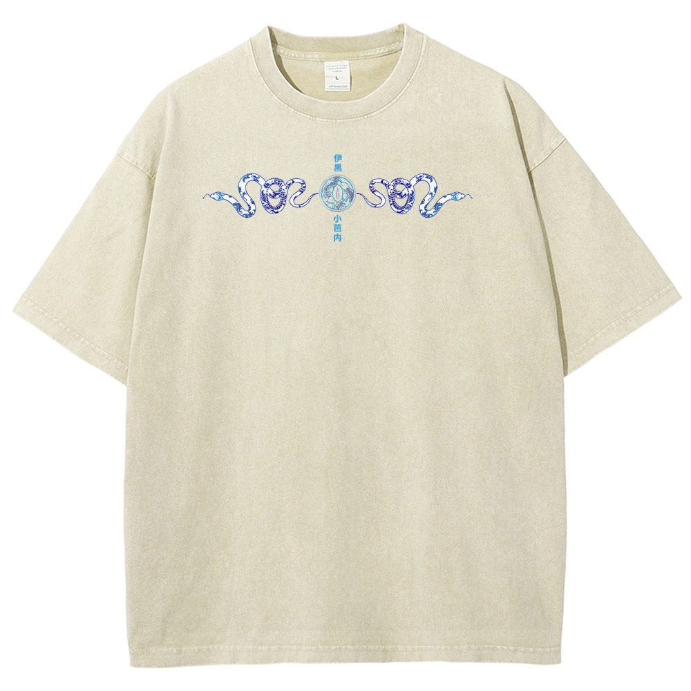 Demon slayer Iguro Obanai Unisex Fit Washed T-Shirt 2504004052