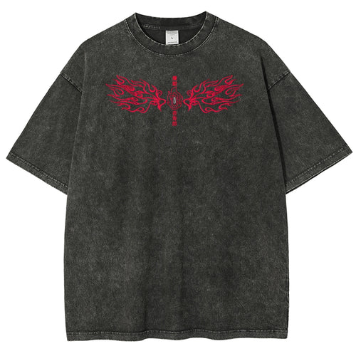 Demon Slayer Rengoku Kyoujurou Unisex Fit Washed T-Shirt 2504004054