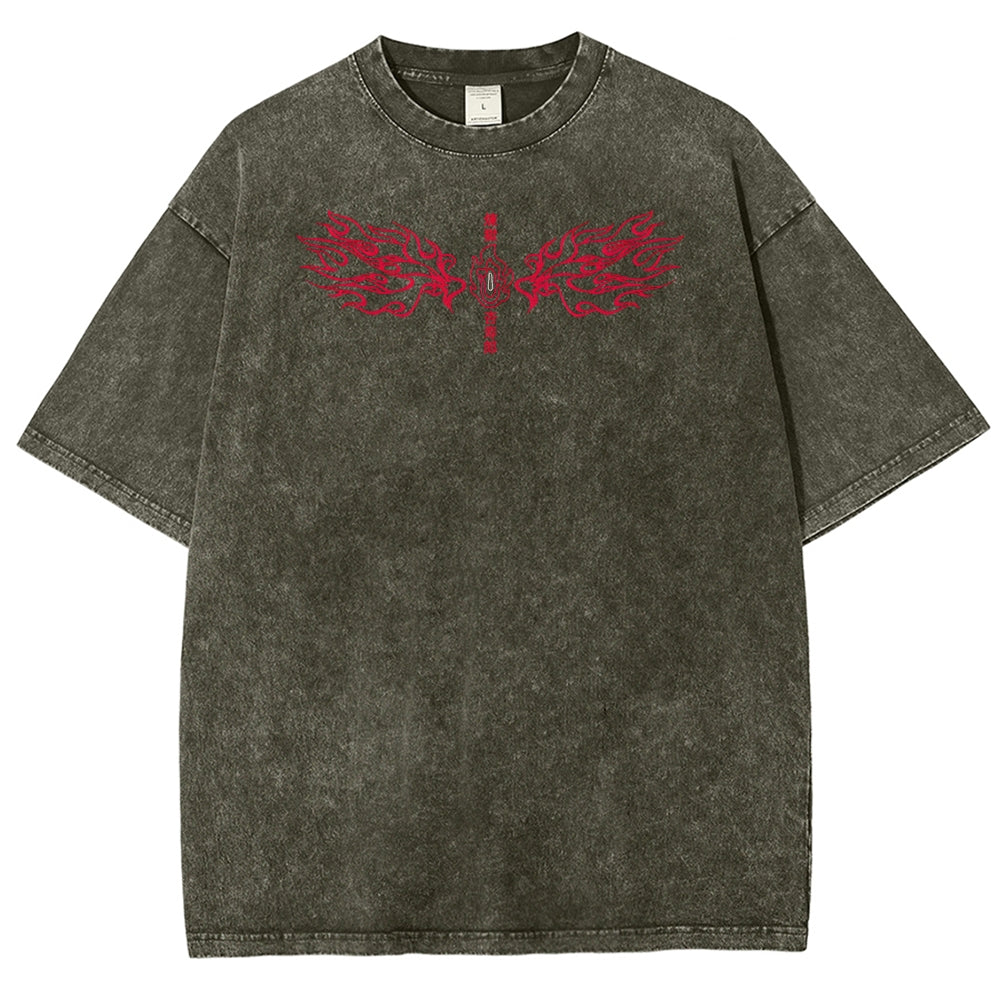 Demon Slayer Rengoku Kyoujurou Unisex Fit Washed T-Shirt 2504004054
