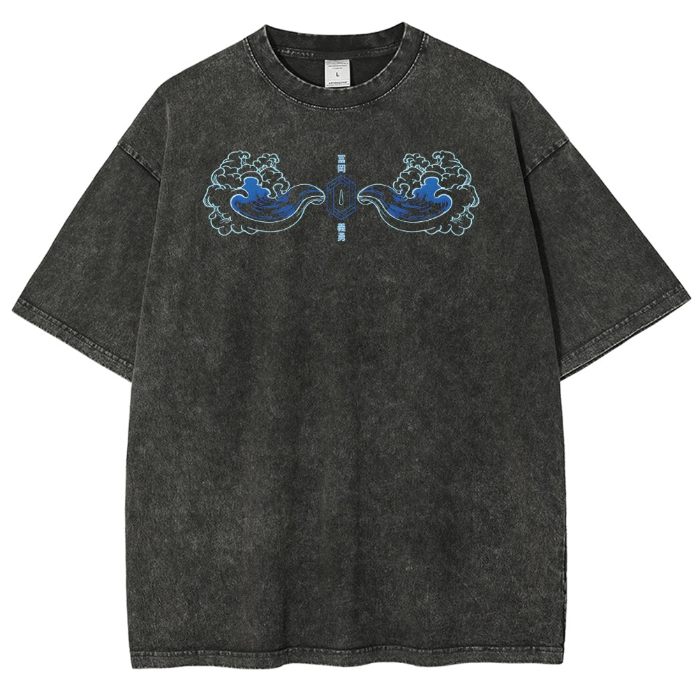 Demon Slayer Tomioka Giyuu Unisex Fit Washed T-Shirt 2504004056