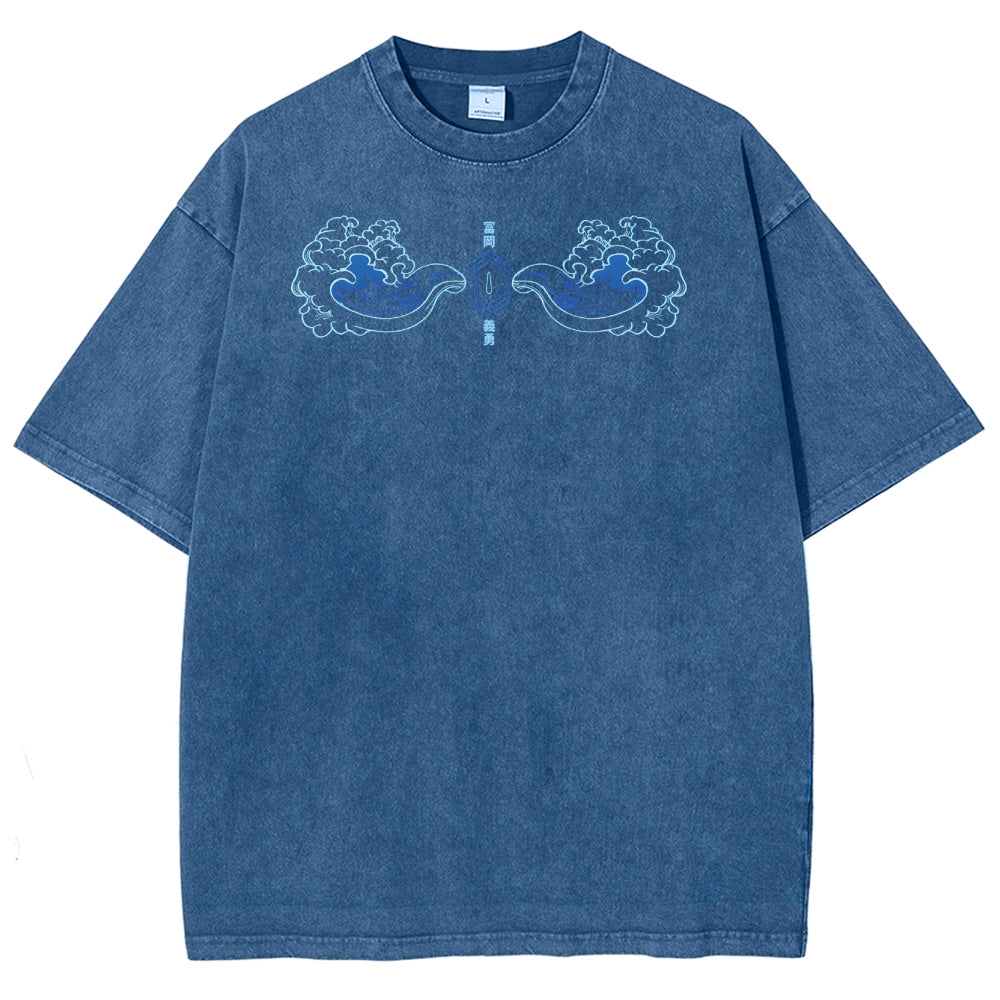 Demon Slayer Tomioka Giyuu Unisex Fit Washed T-Shirt 2504004056