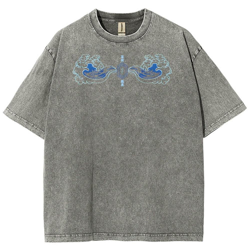 Demon Slayer Tomioka Giyuu Unisex Fit Washed T-Shirt 2504004056