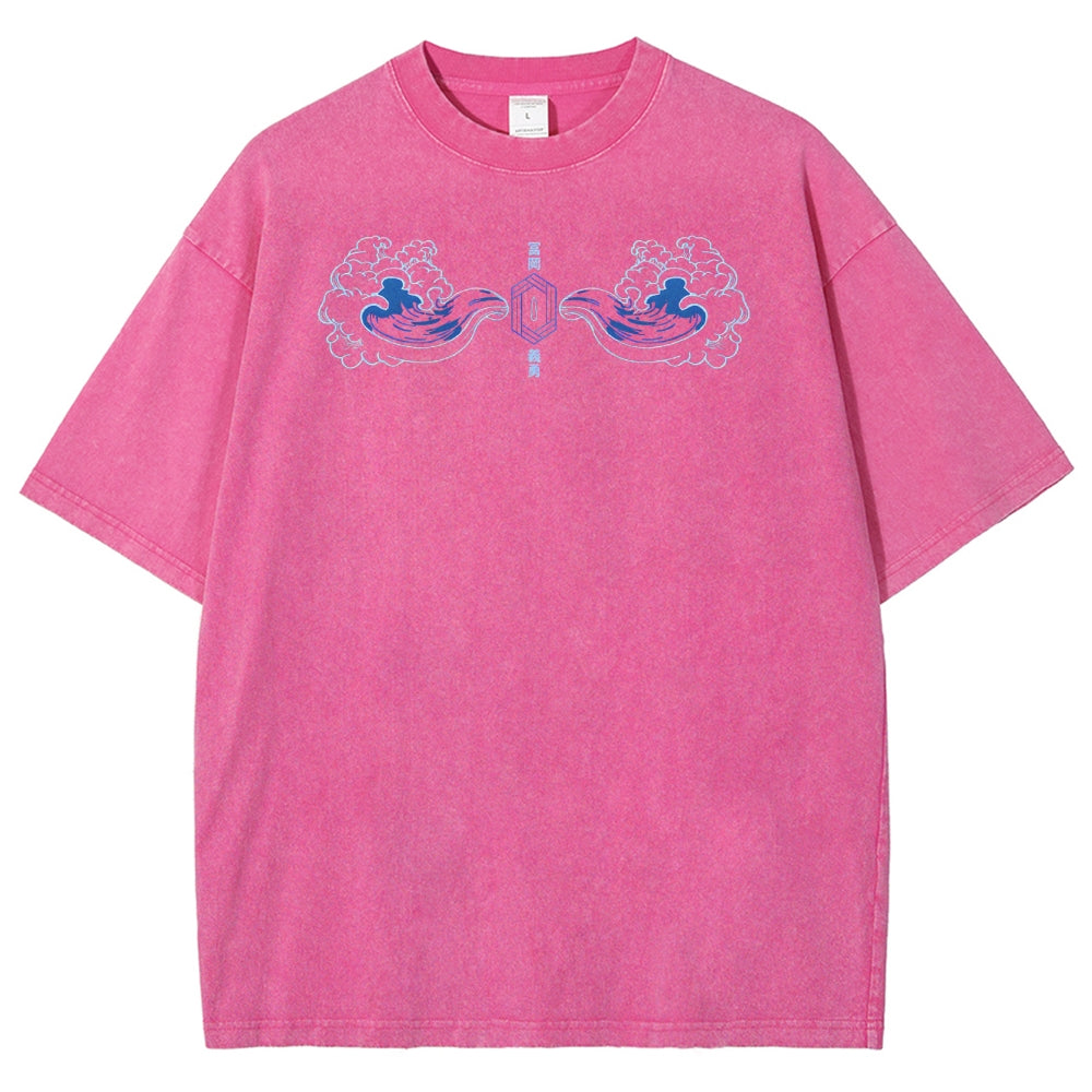 Demon Slayer Tomioka Giyuu Unisex Fit Washed T-Shirt 2504004056