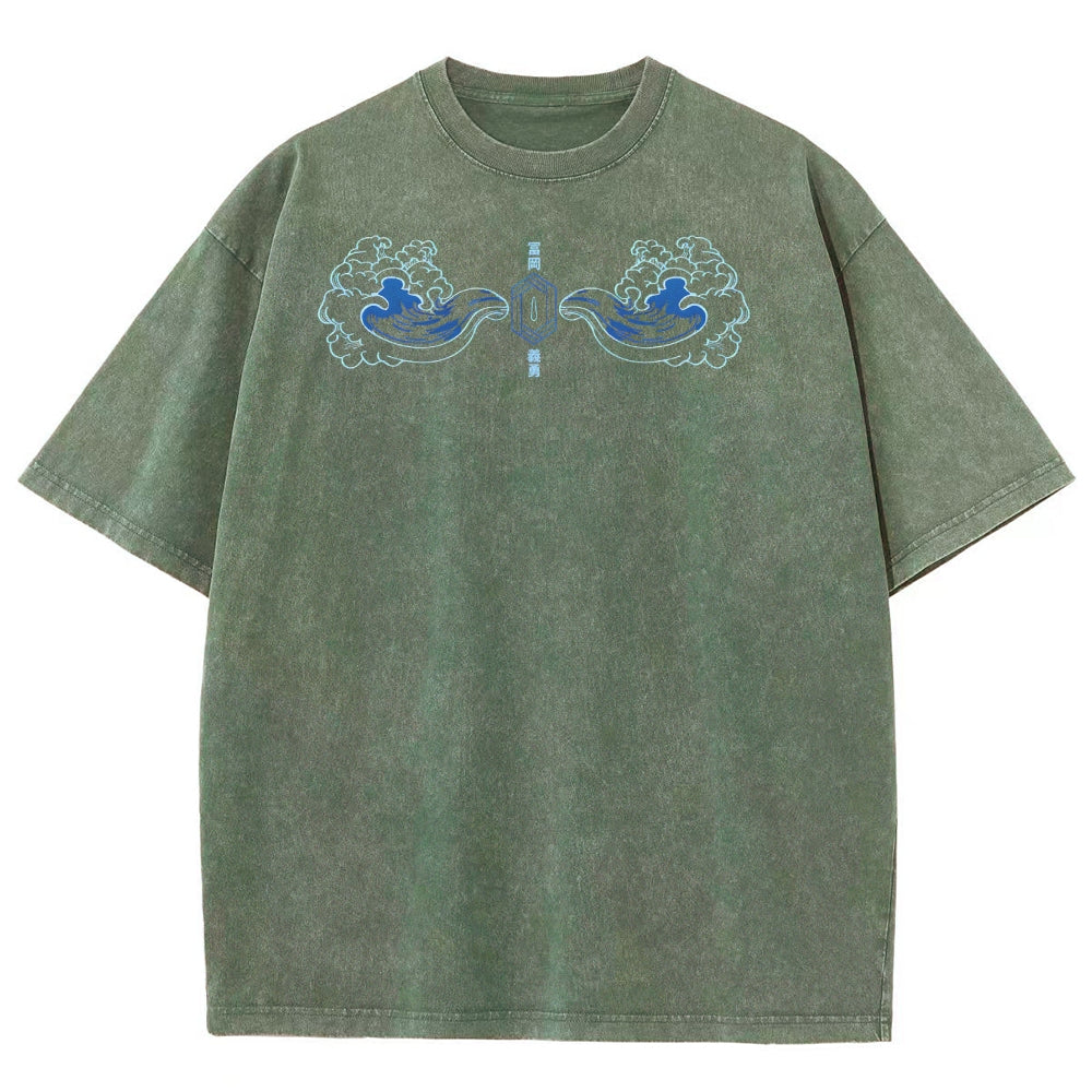 Demon Slayer Tomioka Giyuu Unisex Fit Washed T-Shirt 2504004056