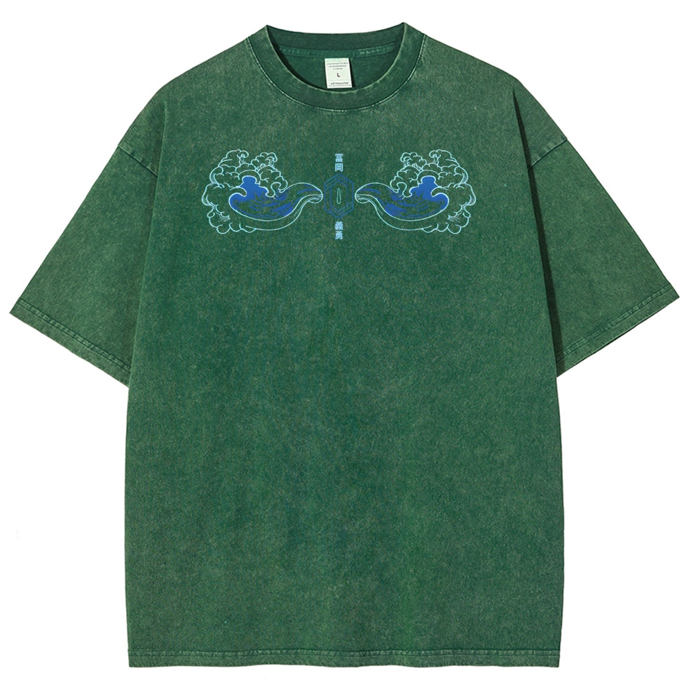 Demon Slayer Tomioka Giyuu Unisex Fit Washed T-Shirt 2504004056
