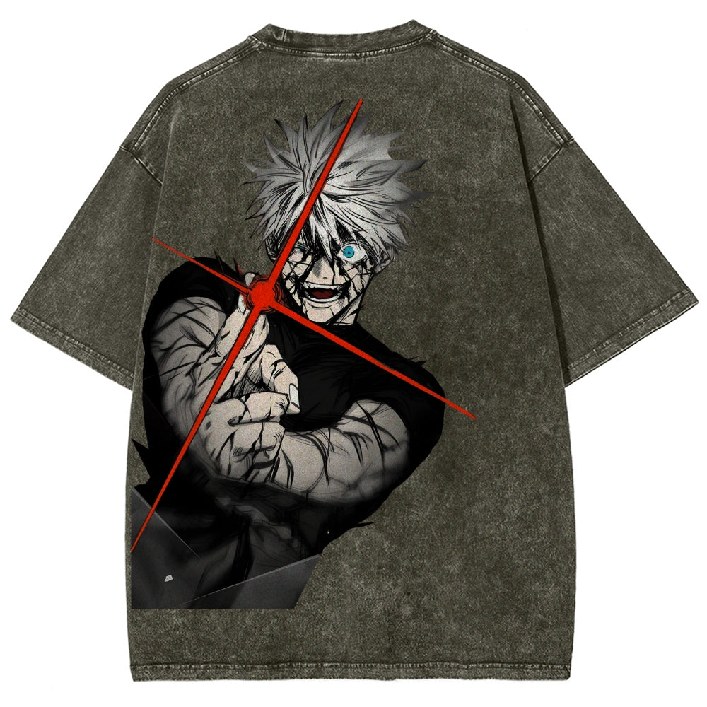 Jujutsu Kaisen Gojo Satoru Unisex Fit Washed T-Shirt 2504005203