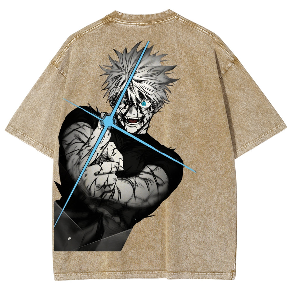 Jujutsu Kaisen Gojo Satoru Unisex Fit Washed T-Shirt 2504005208