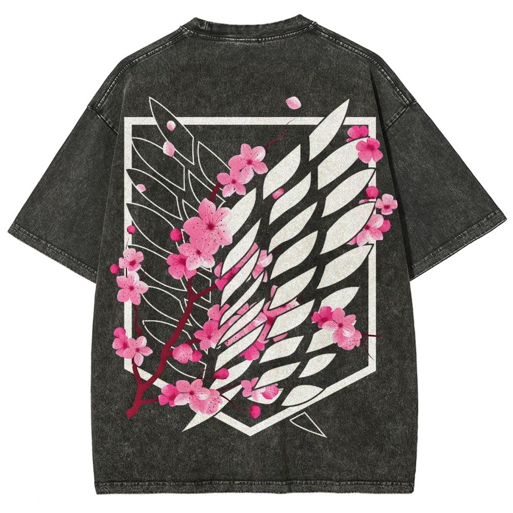 Attack on Titan Unisex Fit Washed T-Shirt 2504009738
